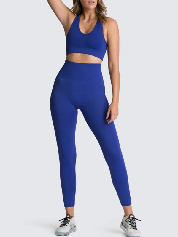 Seamless Tights and Sports Bra Set