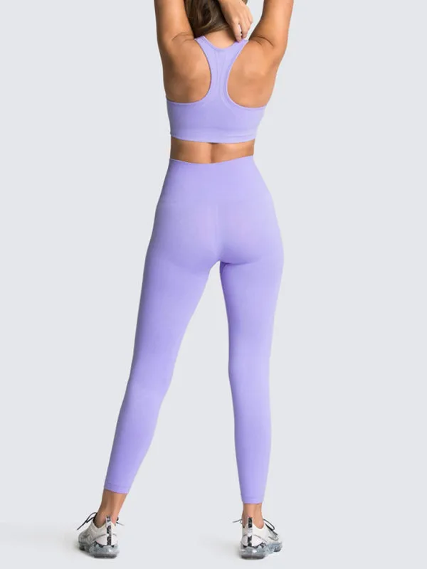 Seamless Tights and Sports Bra Set