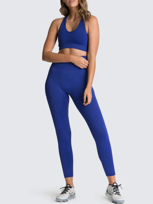 Seamless Tights and Sports Bra Set