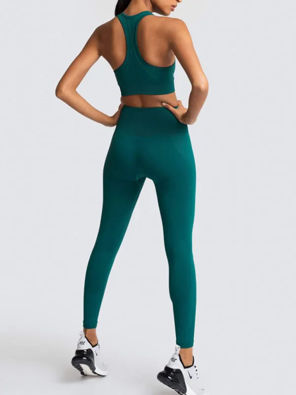 Seamless Tights and Sports Bra Set