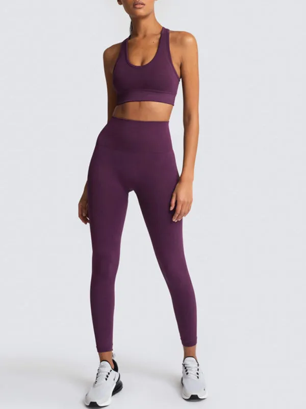 Seamless Tights and Sports Bra Set