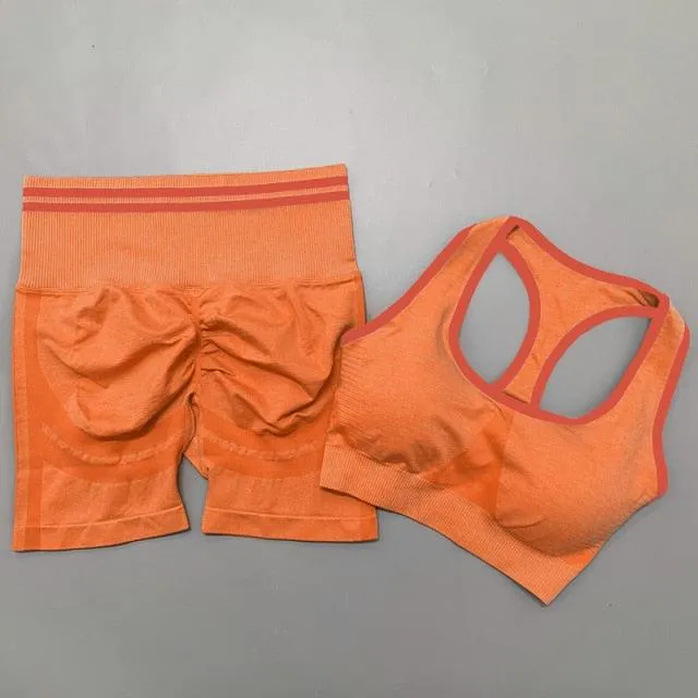Seamless Women Yoga Sets Fitness Bra   High Waist Leggings