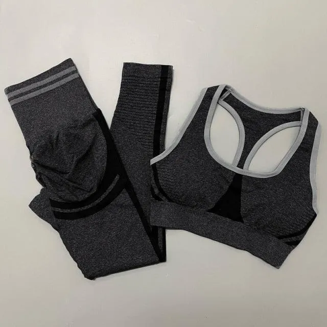 Seamless Women Yoga Sets Fitness Bra   High Waist Leggings