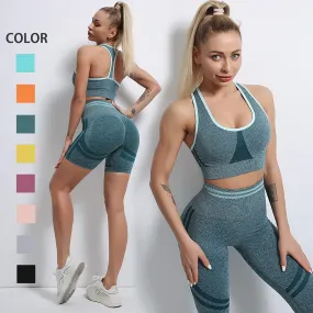 Seamless Women Yoga Sets Fitness Bra   High Waist Leggings