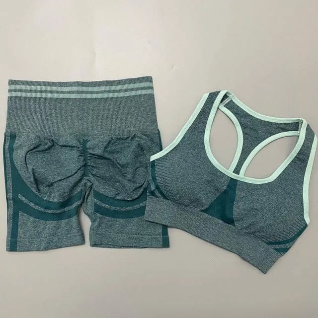 Seamless Women Yoga Sets Fitness Bra   High Waist Leggings