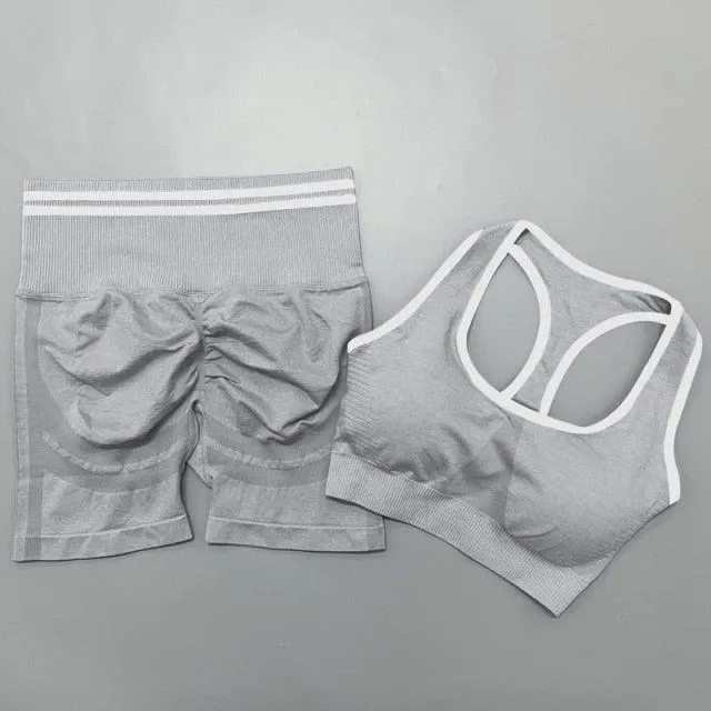Seamless Women Yoga Sets Fitness Bra   High Waist Leggings