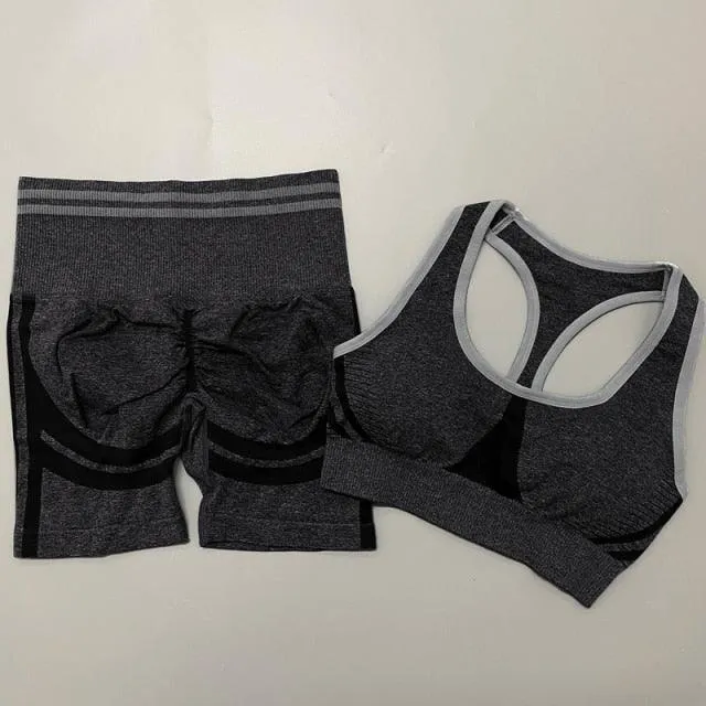 Seamless Women Yoga Sets Fitness Bra   High Waist Leggings