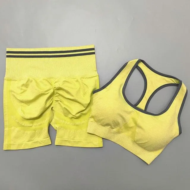 Seamless Women Yoga Sets Fitness Bra   High Waist Leggings