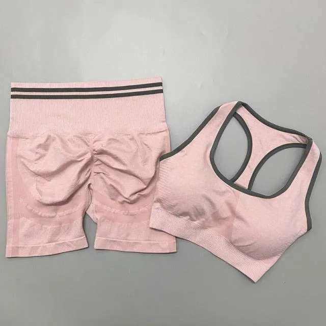 Seamless Women Yoga Sets Fitness Bra   High Waist Leggings