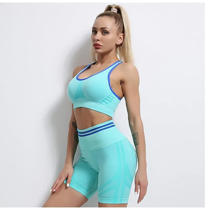 Seamless Women Yoga Sets Fitness Bra   High Waist Leggings