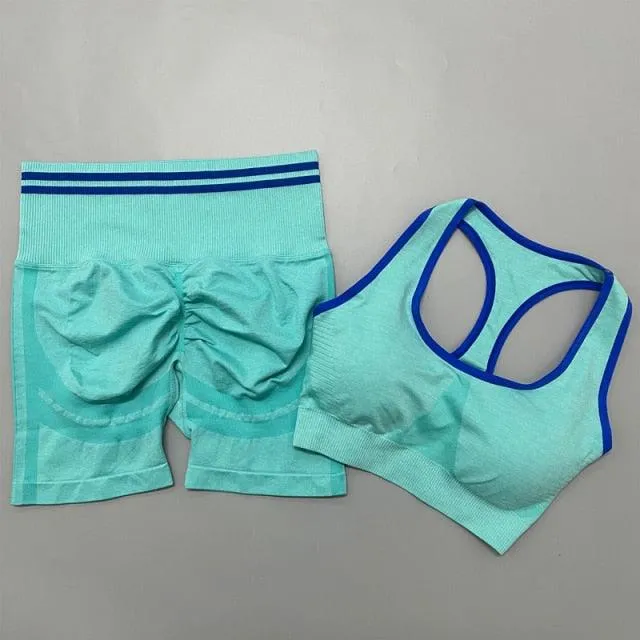 Seamless Women Yoga Sets Fitness Bra   High Waist Leggings