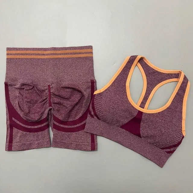 Seamless Women Yoga Sets Fitness Bra   High Waist Leggings
