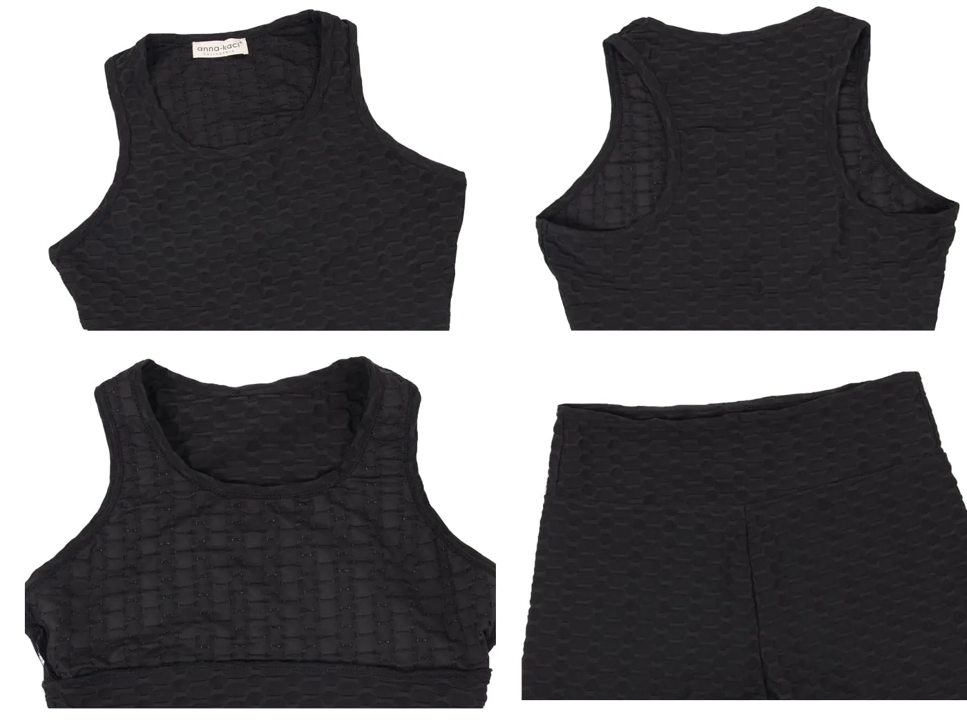 Seamless Yoga Workout Set for Stretchy 2 Piece Outfits Raceback Crop Top High Waist Gym Shorts
