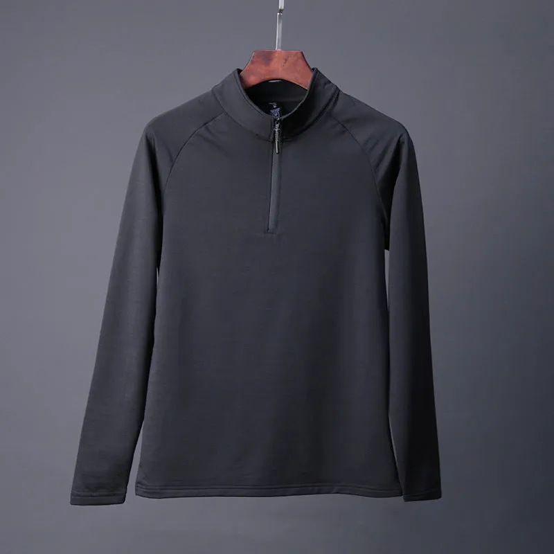Sports men's quick-drying running fitness training long-sleeved tshirt with zipper