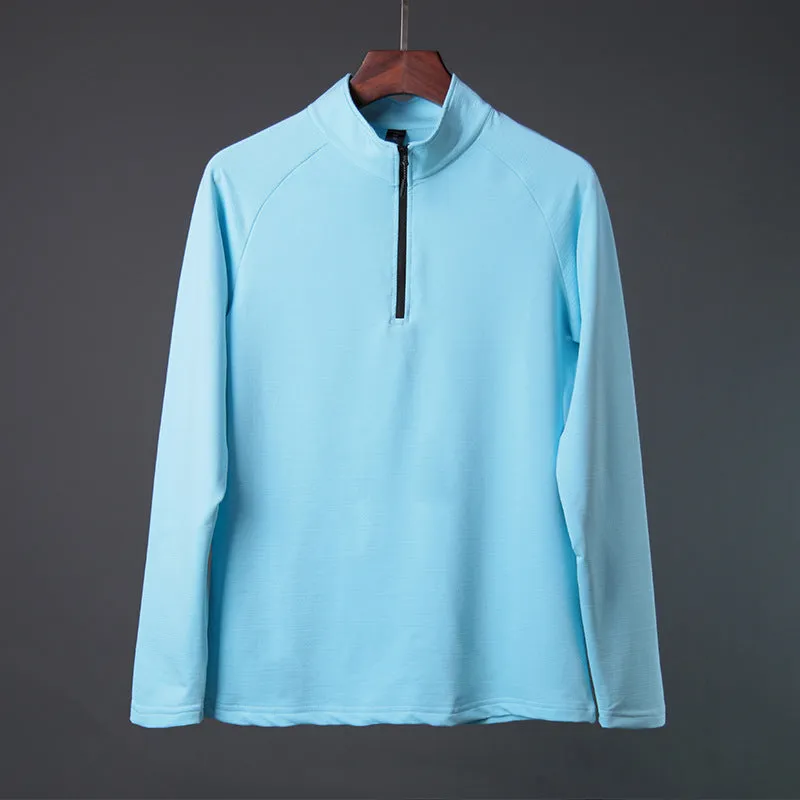 Sports men's quick-drying running fitness training long-sleeved tshirt with zipper