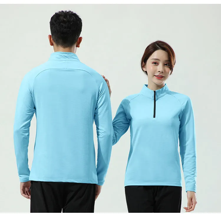 Sports men's quick-drying running fitness training long-sleeved tshirt with zipper