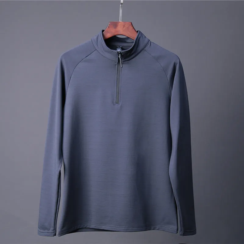 Sports men's quick-drying running fitness training long-sleeved tshirt with zipper