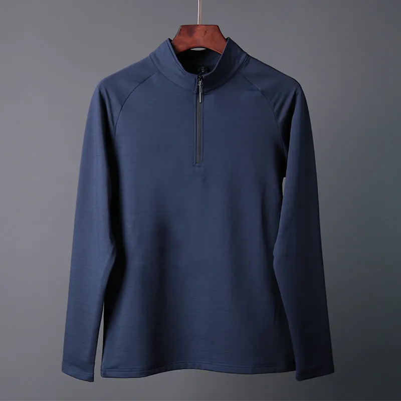 Sports men's quick-drying running fitness training long-sleeved tshirt with zipper