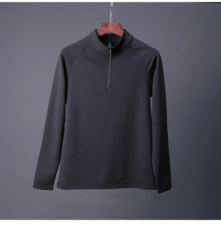 Sports men's quick-drying running fitness training long-sleeved tshirt with zipper