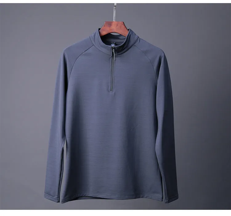 Sports men's quick-drying running fitness training long-sleeved tshirt with zipper