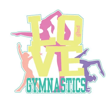 Sticker Die Cut- LOVE Gymnastics Pastel