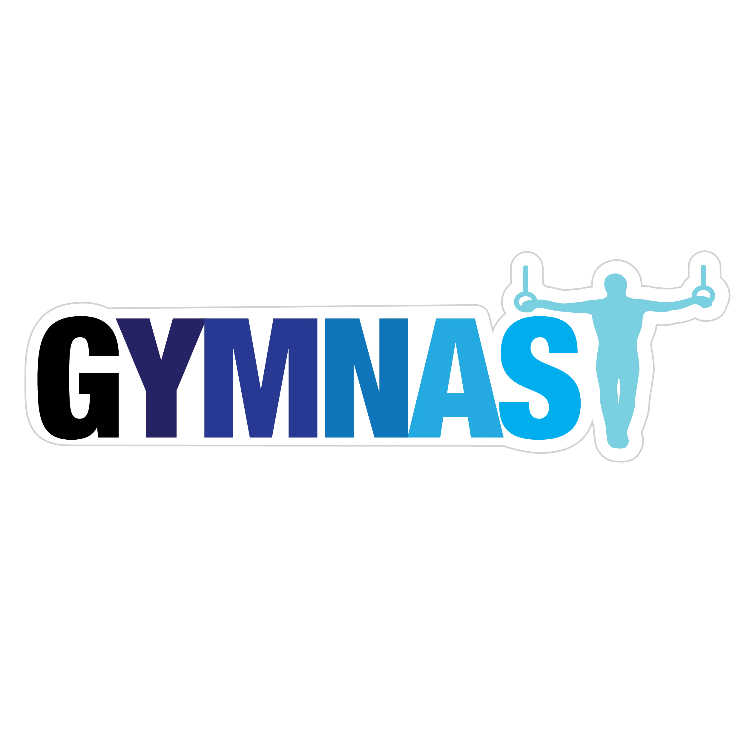 Sticker Die Cut- MAG Gymnast Blue Gradient