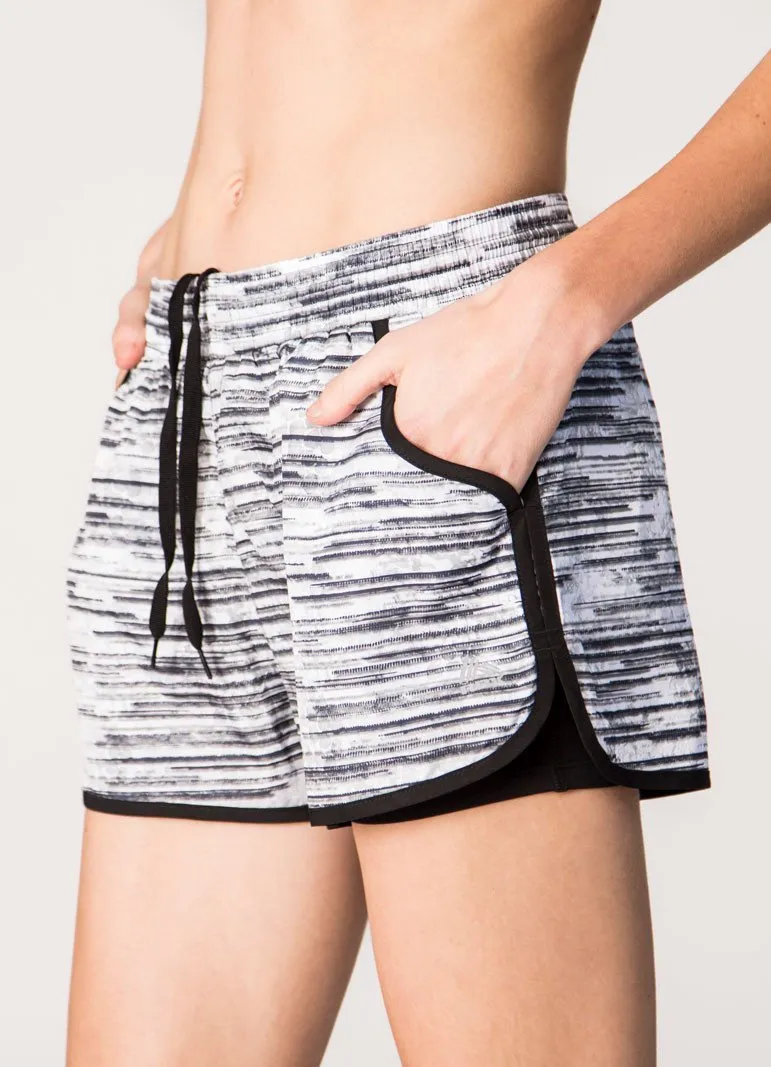 Studio Printed Athletic Short with Inner Compression Short