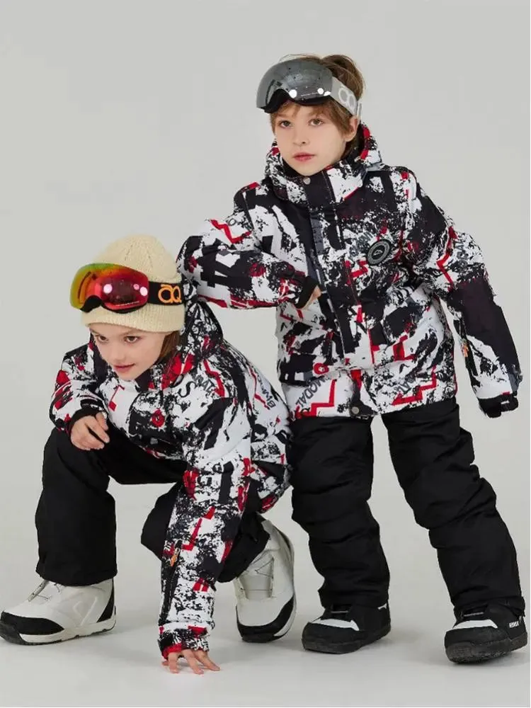 Toddler Floral Printed Ski Suits Best Skiwear for Sports