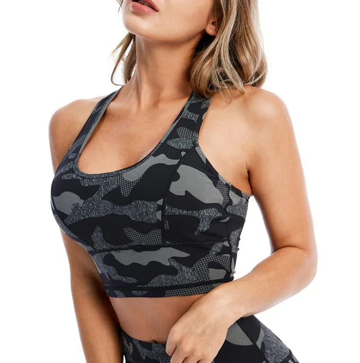 Women Camouflage Printed Yoga Suit Fitness Workout Set
