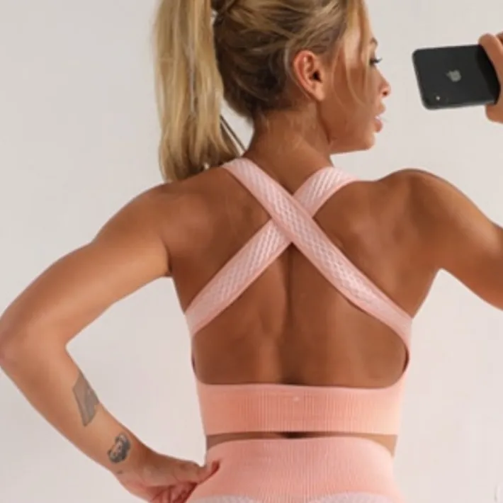 Women Fitness Sports Yoga Suit Seamless Women Yoga Set ( 3 Piece )