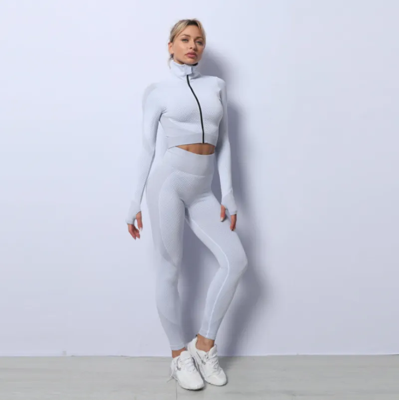 Women Fitness Sports Yoga Suit Seamless Women Yoga Set ( 3 Piece )
