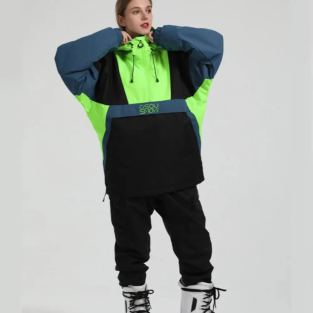 Women Insulated Anorak Jacket Hotian Reflective Stripe Snow Coat