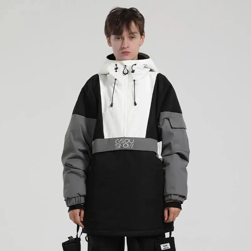 Women Insulated Anorak Jacket Hotian Reflective Stripe Snow Coat