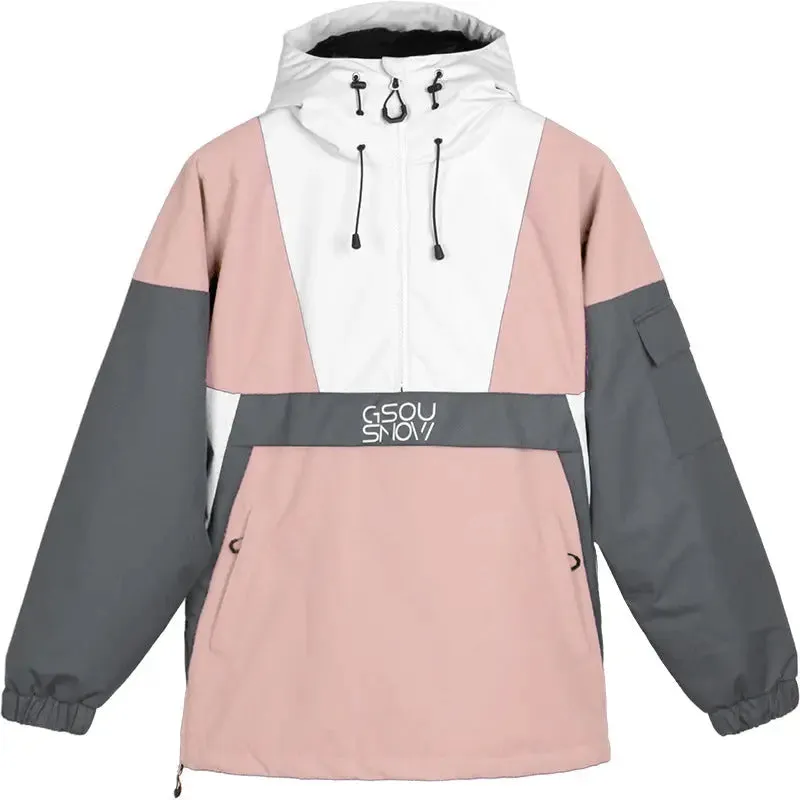 Women Insulated Anorak Jacket Hotian Reflective Stripe Snow Coat