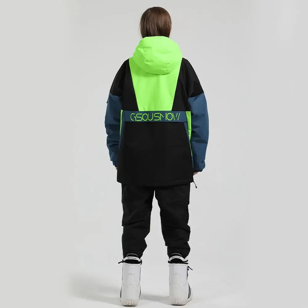 Women Insulated Anorak Jacket Hotian Reflective Stripe Snow Coat