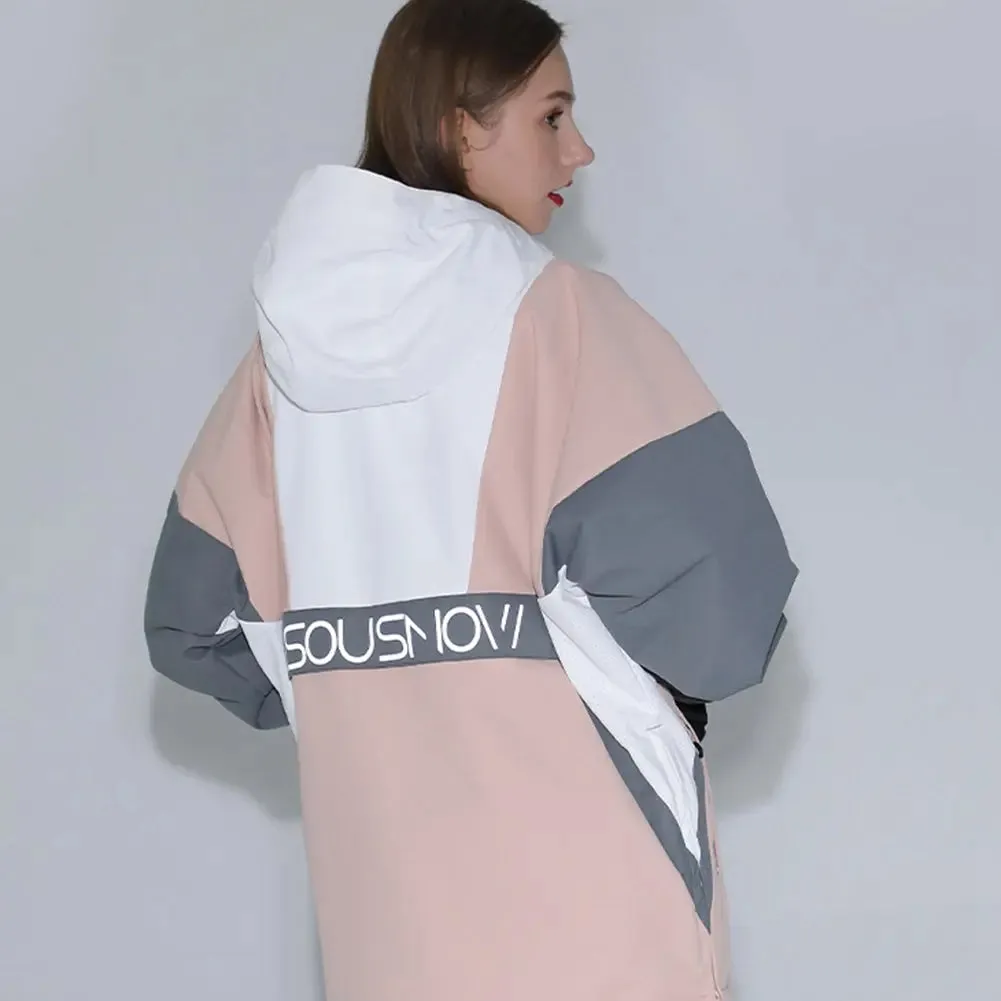 Women Insulated Anorak Jacket Hotian Reflective Stripe Snow Coat