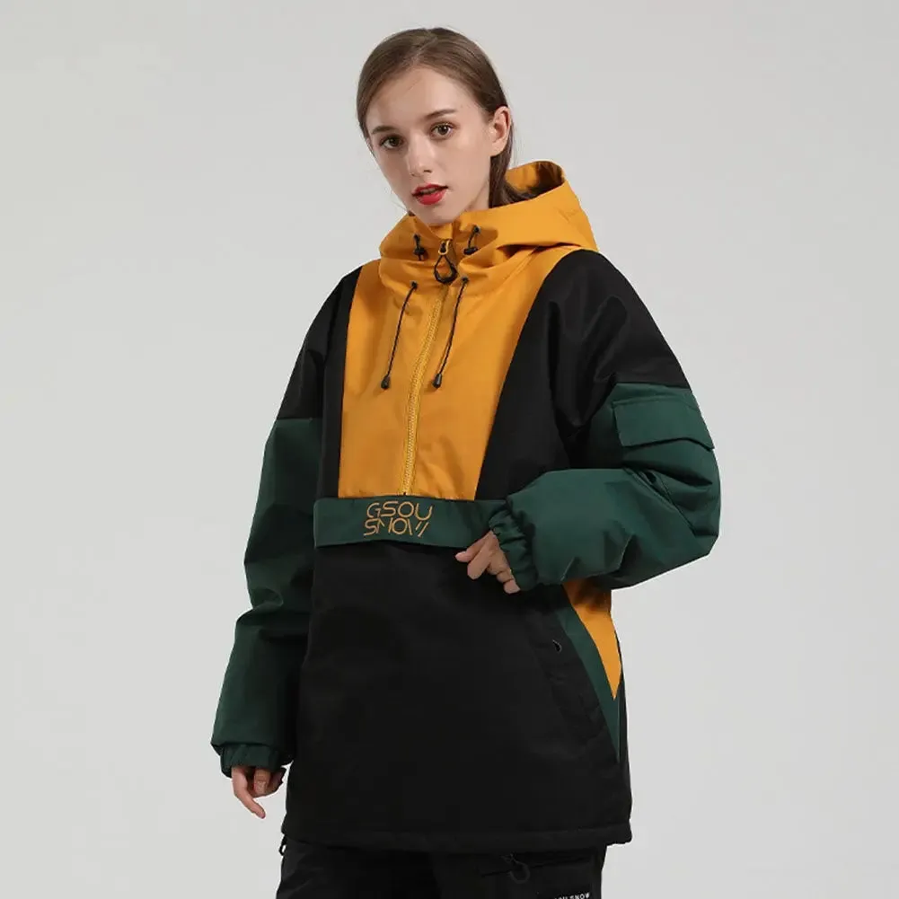 Women Insulated Anorak Jacket Hotian Reflective Stripe Snow Coat