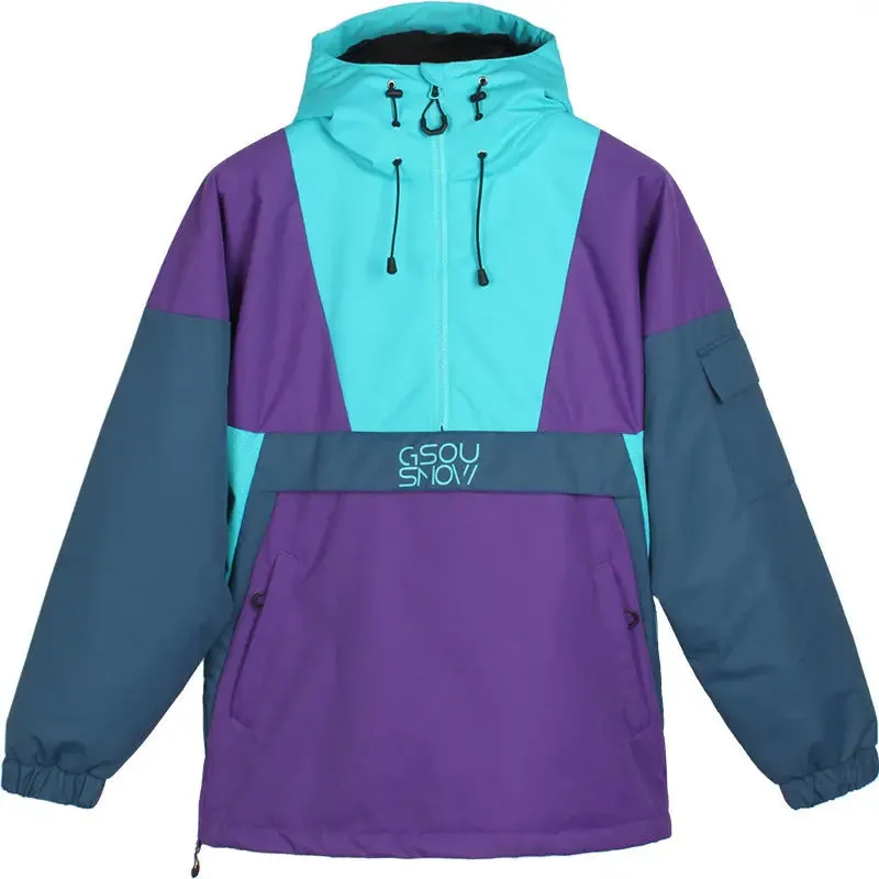Women Insulated Anorak Jacket Hotian Reflective Stripe Snow Coat