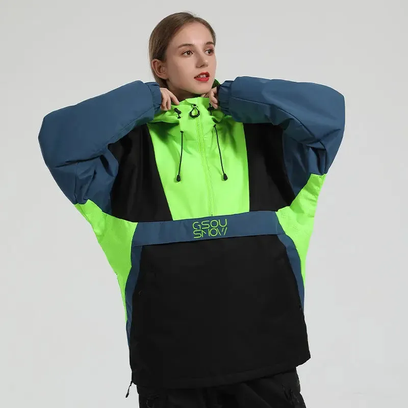 Women Insulated Anorak Jacket Hotian Reflective Stripe Snow Coat