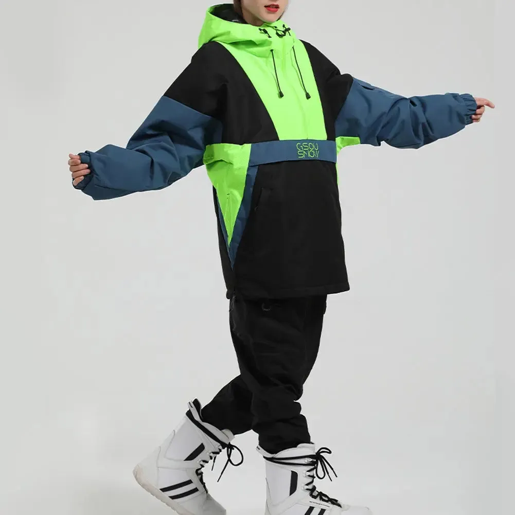 Women Insulated Anorak Jacket Hotian Reflective Stripe Snow Coat