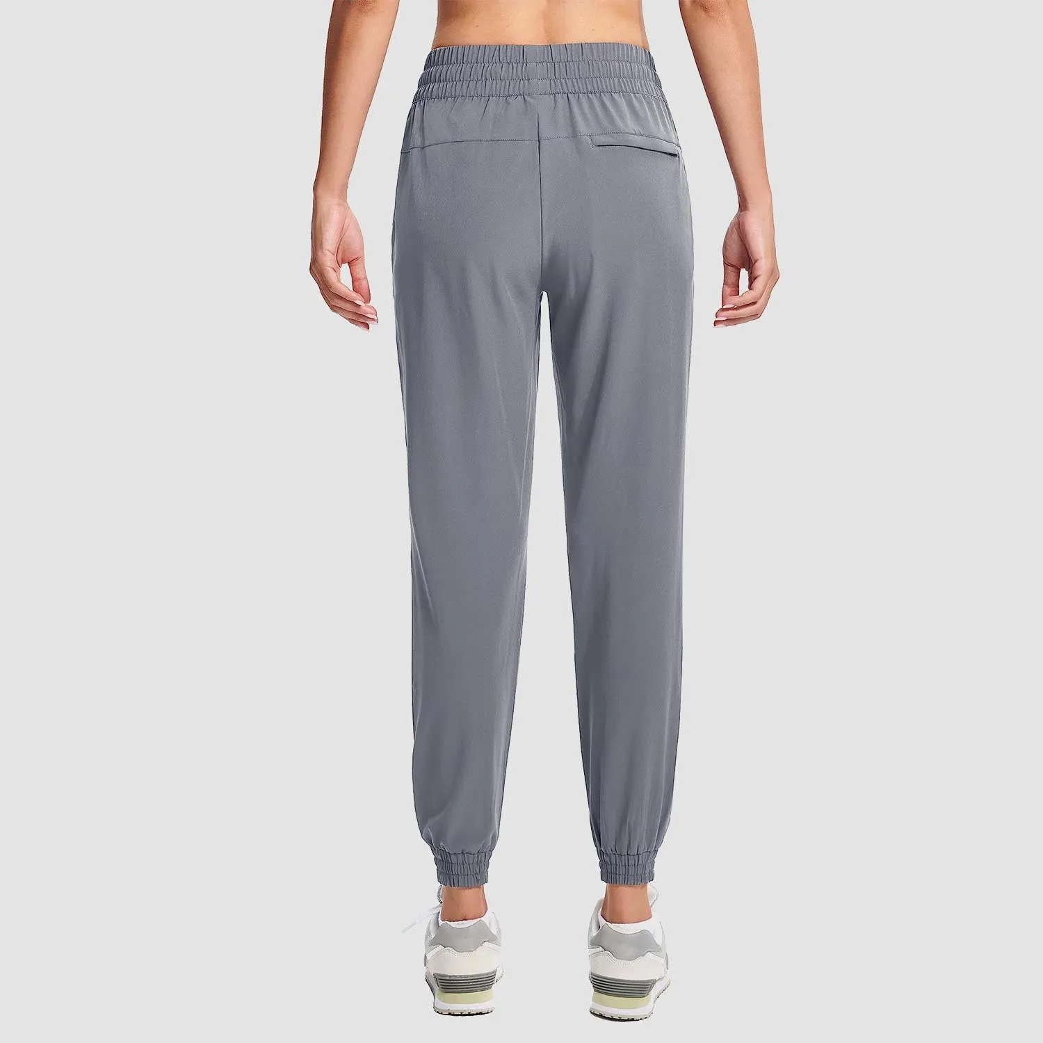 Women's Hiking Joggers Lightweight Running Pants Water Resistant Athletic Tapered Travel Sweatpants Pockets