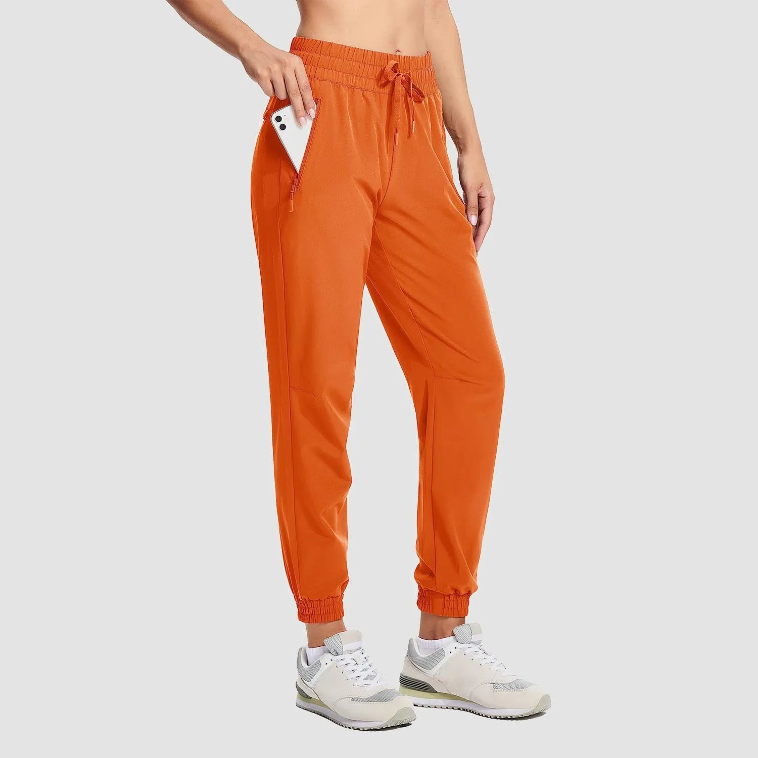 Women's Hiking Joggers Lightweight Running Pants Water Resistant Athletic Tapered Travel Sweatpants Pockets