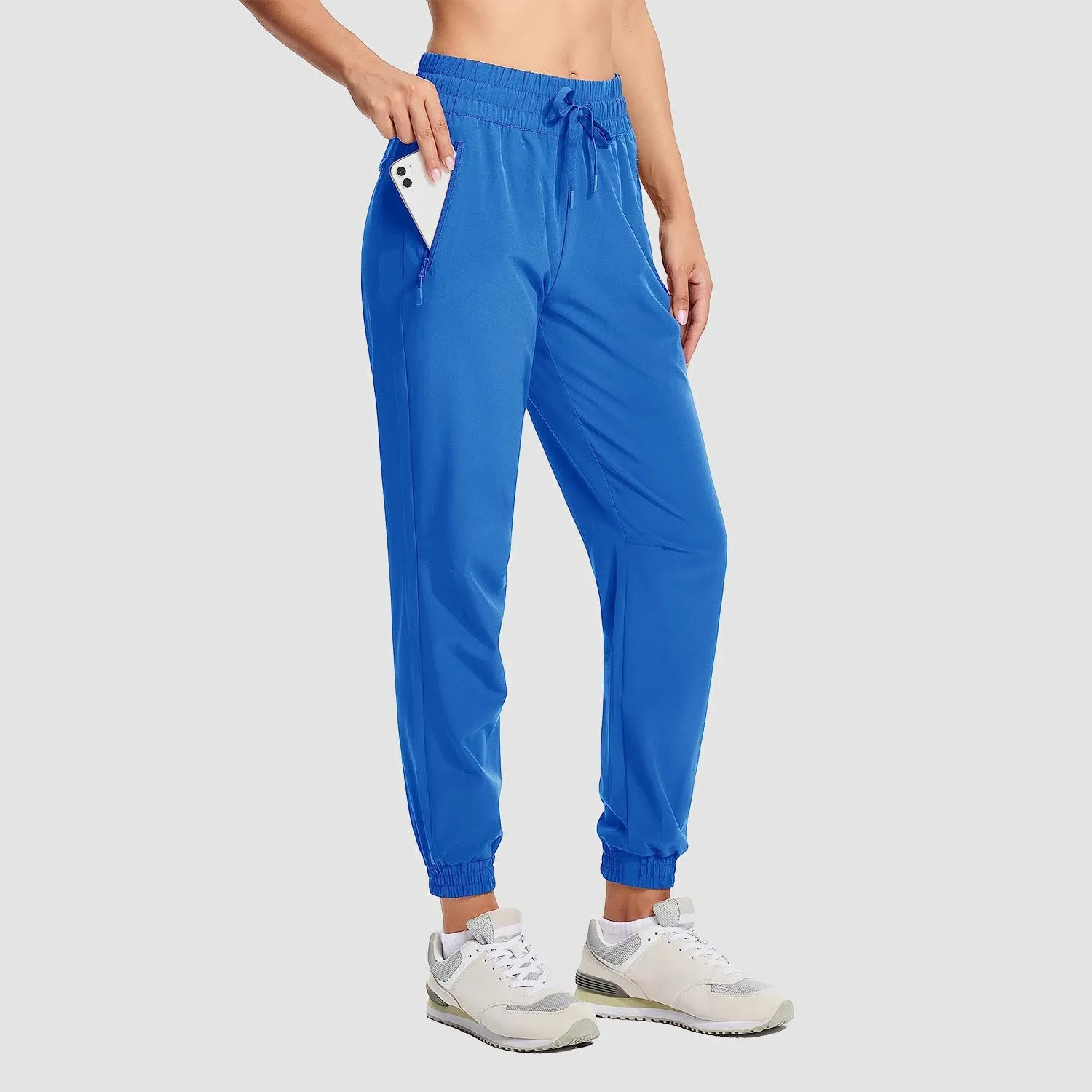 Women's Hiking Joggers Lightweight Running Pants Water Resistant Athletic Tapered Travel Sweatpants Pockets
