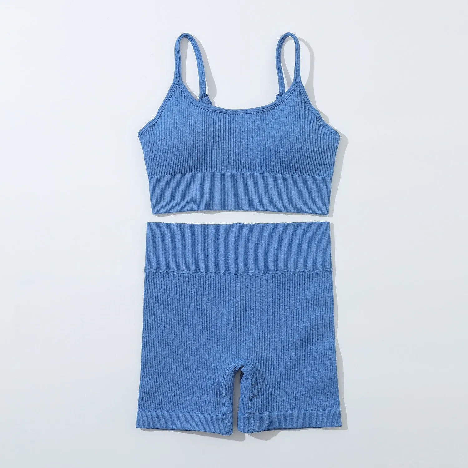 Women's seamless knitted yoga wear 2Pcs