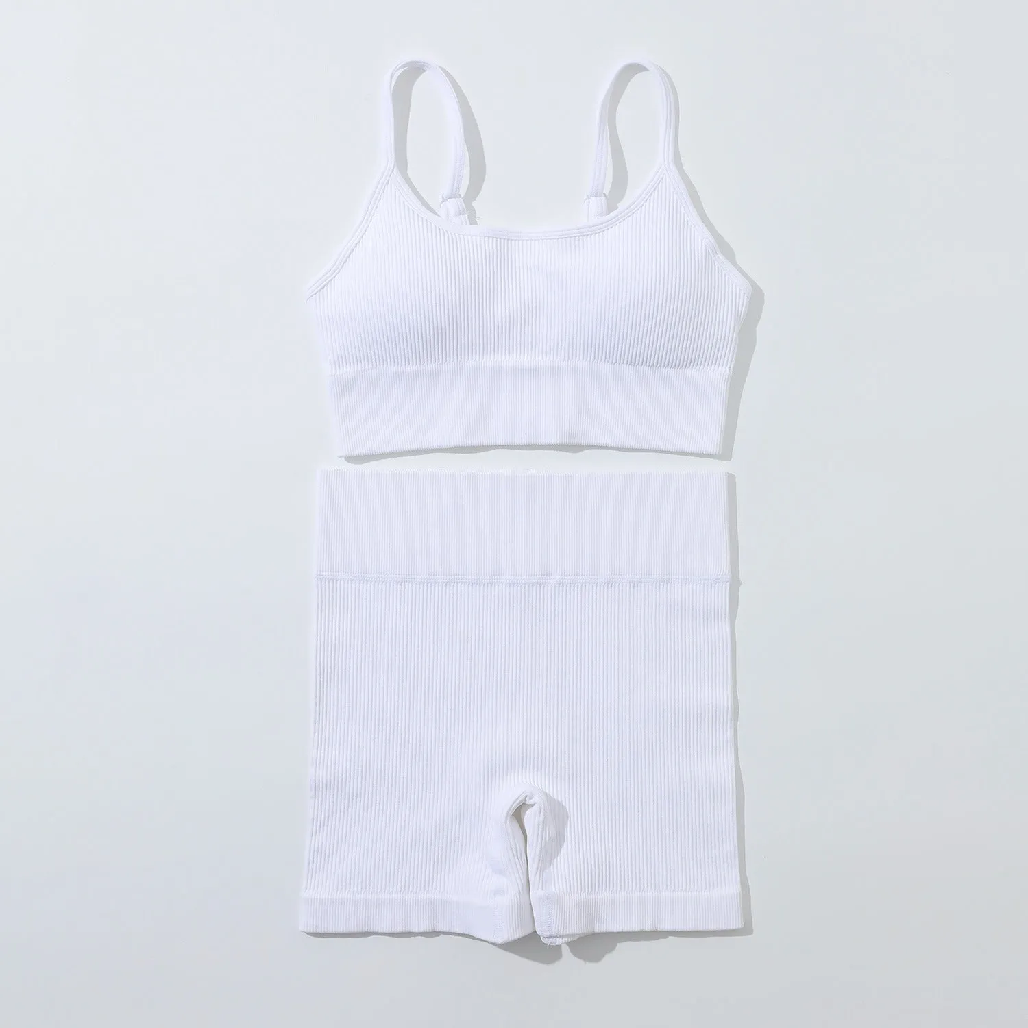 Women's seamless knitted yoga wear 2Pcs