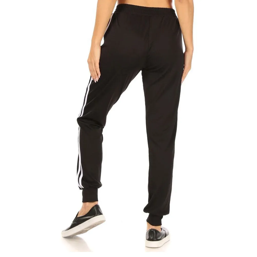 Womens Sweat Jogger Pants High Rise Loose Fit Elastic Waist Straight Leg Pants