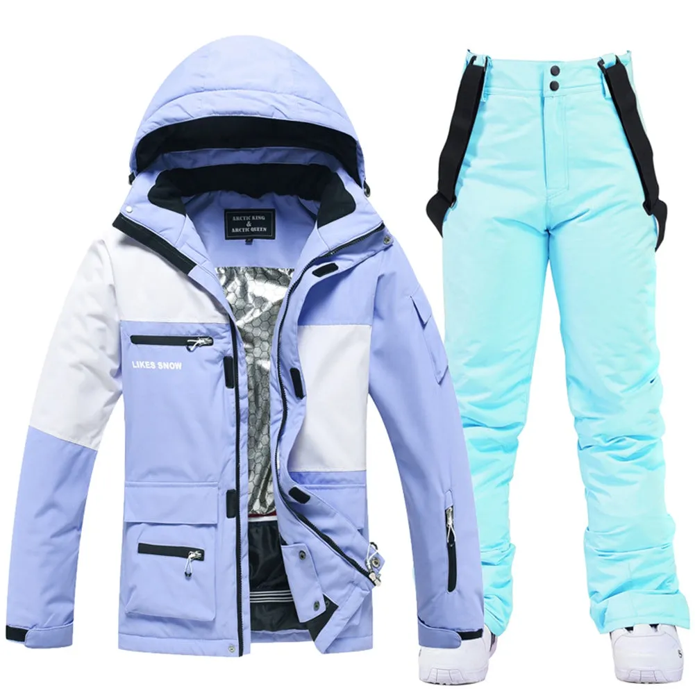 Women's Versatile Snow Jacket And Bib Pants