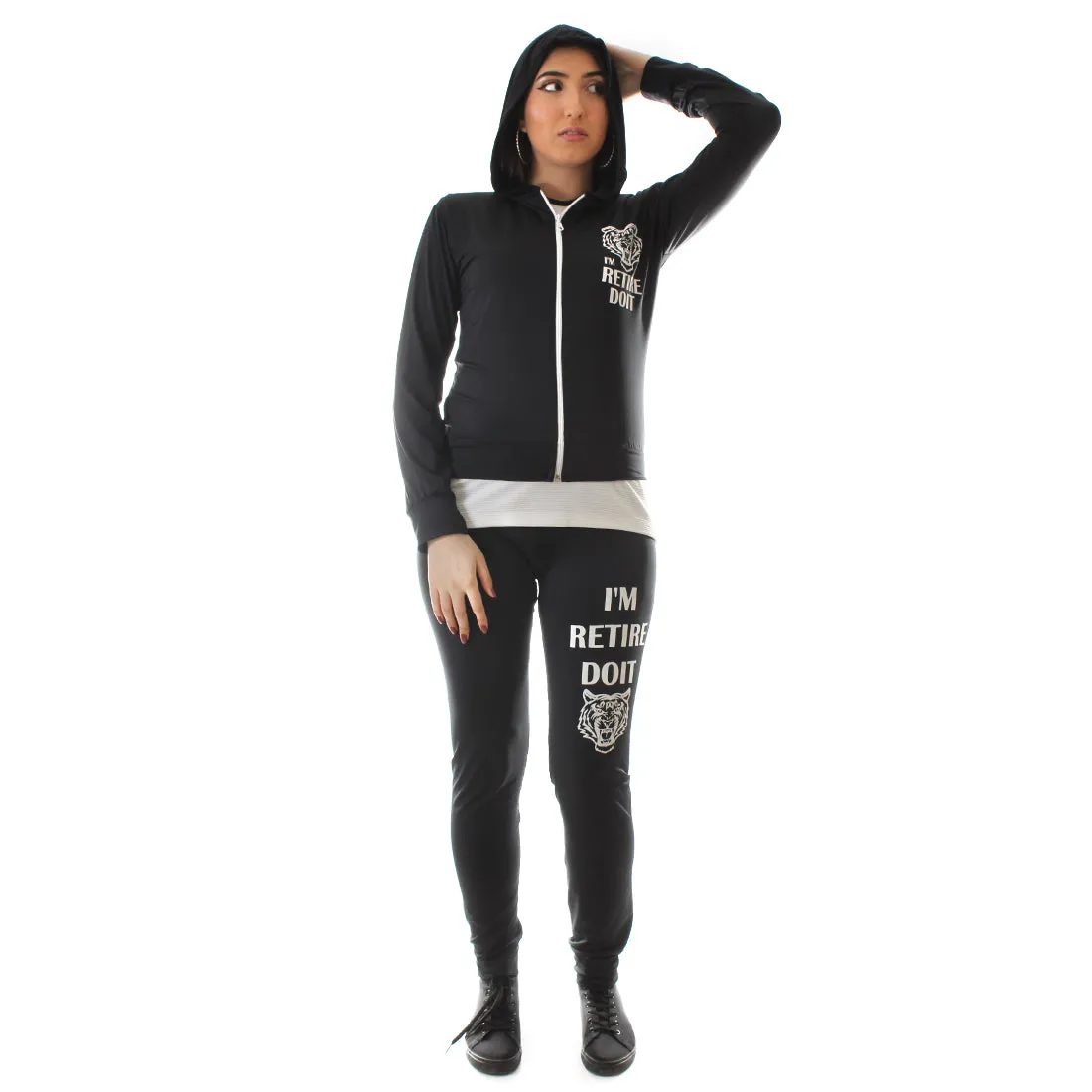 Women's Workout 3 Piece Set/ black -6226