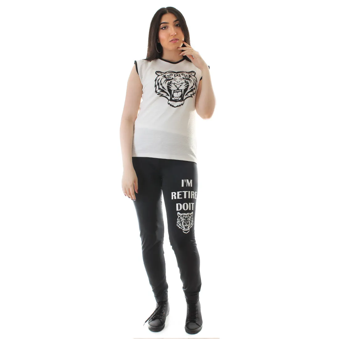 Women's Workout 3 Piece Set/ black -6226
