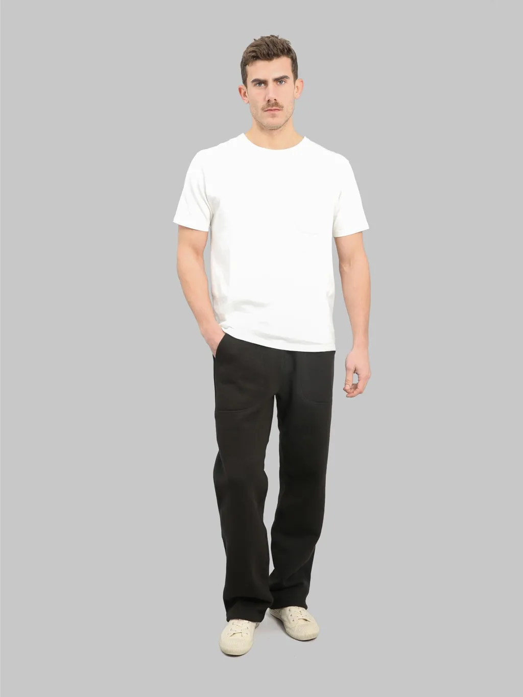 Wonder Looper 876gsm Double Heavyweight French Terry Sweatpants Sumi Black